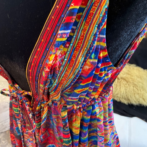 NWOT RUBY VAYA for BOSTON PROPER HIGH LOW SEXY MULTI COLOR DRESS - Picture 7 of 17